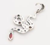 Fritz Casuse Sterling Silver Etched Gemstone Snake Enhancer